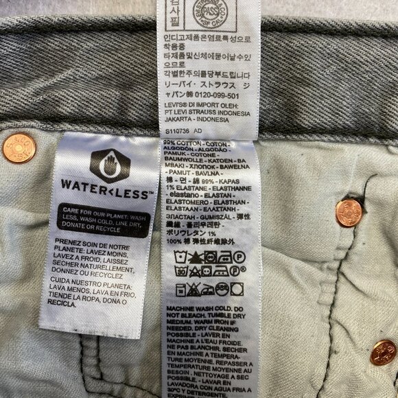 Levi's 501 Jeans Men's 32 Gray Denim Straight Leg Actual Size 31 x 31 - Picture 4 of 10